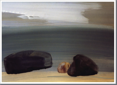 Stein der Weisen, Aquarell, 1990, 43/61 cm