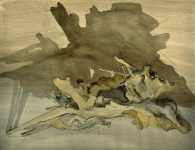Wurzelschatten, Aquarell, 1995, 36/46 cm Wurzelschatten, Aquarell, 1995, 36/46 cm