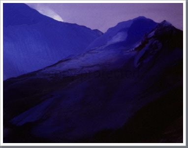 Licht am Berg 1, Acryl, 2000, 110/140 cm